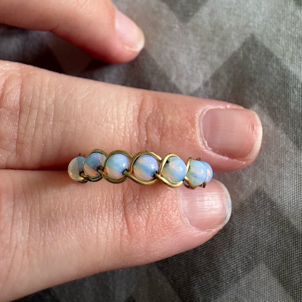 Gold Braided Opal Ring Size 8
